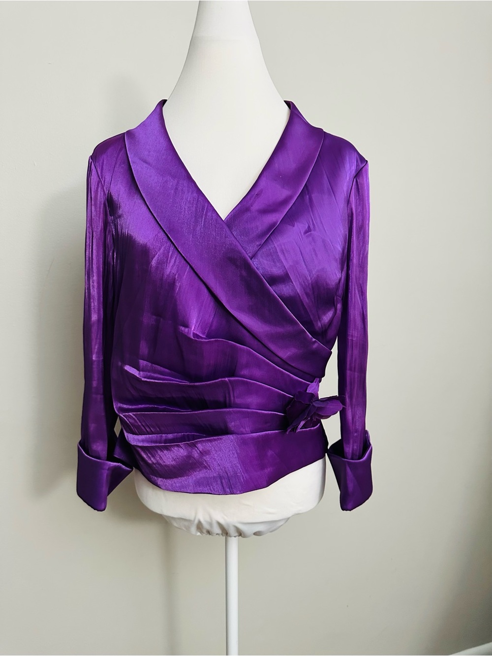 Chadwicks Purple Satin Wrap Blouse